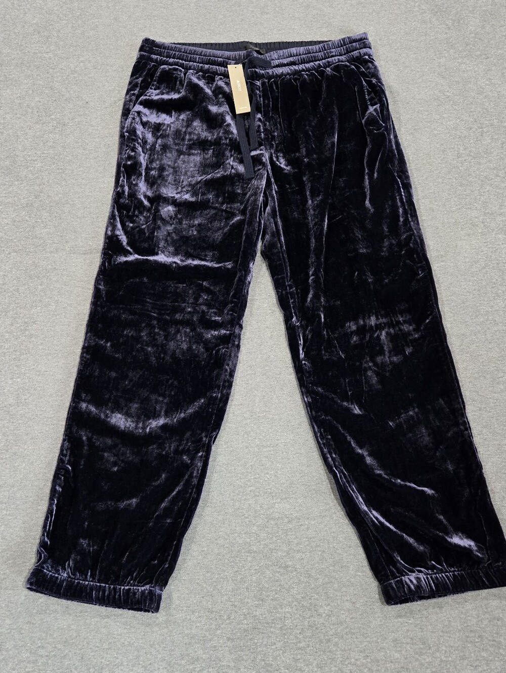 NWT J. Crew Velvet Joggers Elastic Drawstring Size 10 NEW Deep Purple BA234 Luxe